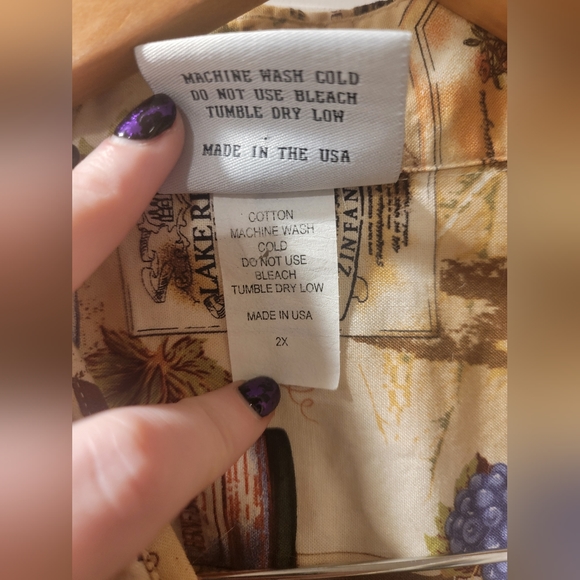 Wave Shoppe San Diego Hawaiian Shirt Wine Vineyard Print Mens 2XL - Picture 5 of 9